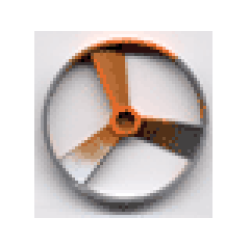 Bionicle Rhotuka Spinner (Propeller / Rotor) with Engraved Code on Side and Marbled Pearl Light Gray Pattern - Orange