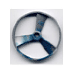 Bionicle Rhotuka Spinner (Propeller / Rotor) with Engraved Code on Side and Marbled Pearl Light Gray Pattern - Dark Blue