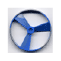 Bionicle Rhotuka Spinner (Propeller / Rotor) with Engraved Code on Side and Marbled Pearl Light Gray Pattern - Blue