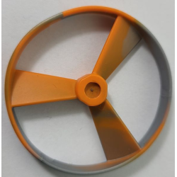 Bionicle Rhotuka Spinner (Propeller / Rotor) with Marbled Pearl Light Gray Pattern - Orange
