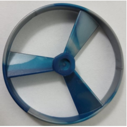 Bionicle Rhotuka Spinner (Propeller / Rotor) with Marbled Pearl Light Gray Pattern - Dark Blue