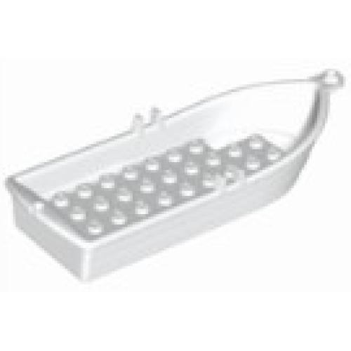 Деталь LEGO 21301 Boat, 14 x 5 x 2 with Oarlocks without Hollow Inside Studs - White