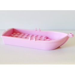 Boat, 14 x 5 x 2 with Oarlocks without Hollow Inside Studs - Bright Pink Boat, 14 x 5 x 2 with Oarlocks without Hollow Inside Studs - Bright Pink