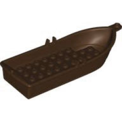 Boat, 14 x 5 x 2 with Oarlocks without Hollow Inside Studs - Dark Brown Boat, 14 x 5 x 2 with Oarlocks without Hollow Inside Studs - Dark Brown