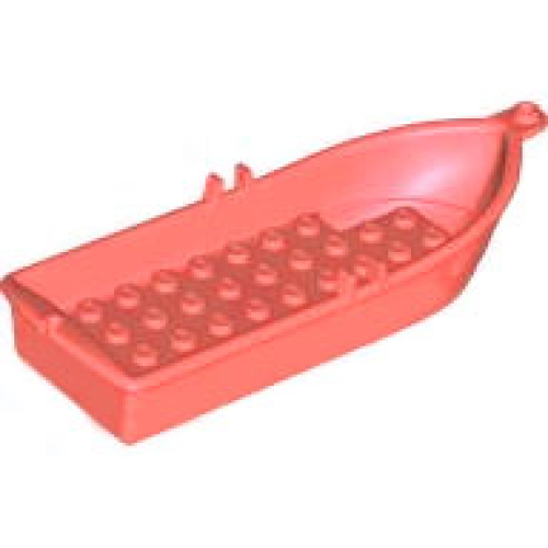 Деталь LEGO 21301 Boat, 14 x 5 x 2 with Oarlocks without Hollow Inside Studs - Coral