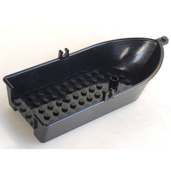 Boat, 18 x 8 x 3 1/3 with Oarlocks - Black Boat, 18 x 8 x 3 1/3 with Oarlocks - Black