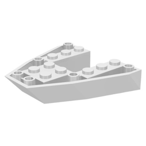 Деталь LEGO 2626 Boat, Bow Brick 6 x 6 x 1 - White