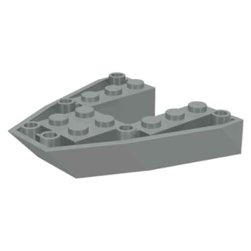 Деталь LEGO 2626 Boat, Bow Brick 6 x 6 x 1 - Light Gray