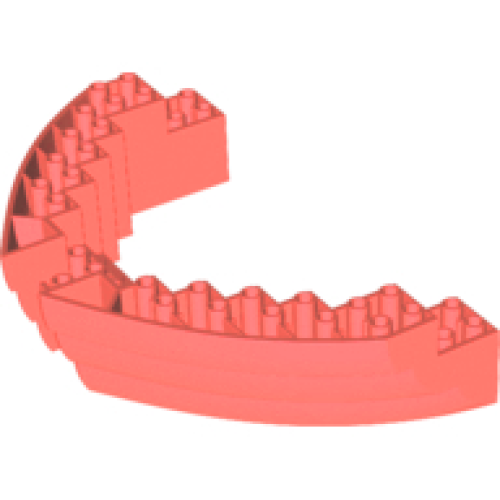 Деталь LEGO 64645 Boat, Hull Brick 16 x 10 x 3 - Coral
