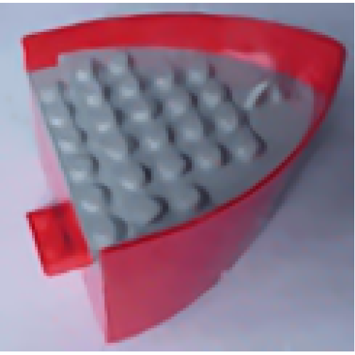 Деталь LEGO x145c01 Boat, Hull Smooth Bow 5 x 6 x 3 1/3 with Light Gray Deck - Red