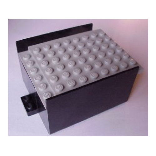 Деталь LEGO x146c01 Boat, Hull Smooth Middle 8 x 6 x 3 1/3 with Light Gray Deck - Black