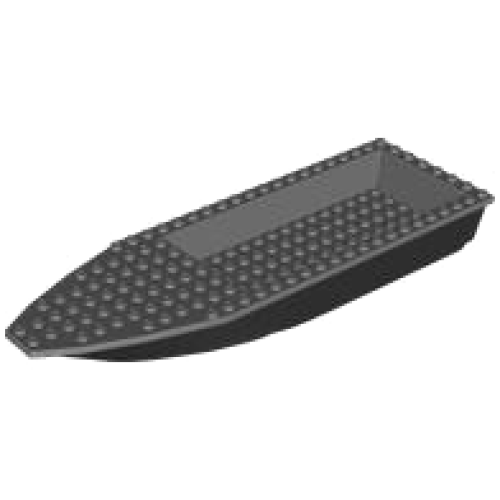 Деталь LEGO 92710c01 Boat, Hull Unitary 28 x 8 with Dark Bluish Gray Top (92710 / 92711) - Black
