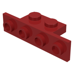 Bracket 1 x 2 - 1 x 4 - Dark Red