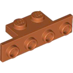 Bracket 1 x 2 - 1 x 4 - Dark Orange