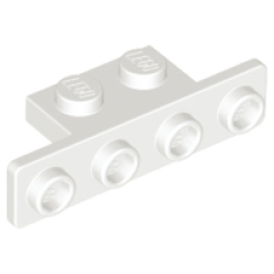 Bracket 1 x 2 - 1 x 4 with Rounded Corners - White