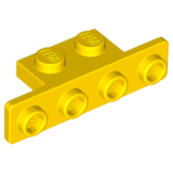Bracket 1 x 2 - 1 x 4 with Rounded Corners - Yellow