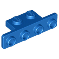Bracket 1 x 2 - 1 x 4 with Rounded Corners - Blue