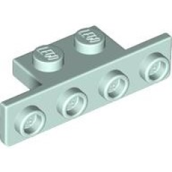 Bracket 1 x 2 - 1 x 4 with Rounded Corners at the Bottom - Light Aqua