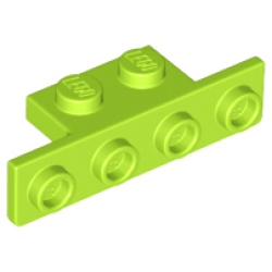 Bracket 1 x 2 - 1 x 4 with Rounded Corners at the Bottom - Lime