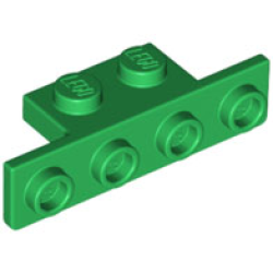 Bracket 1 x 2 - 1 x 4 with Rounded Corners at the Bottom - Green