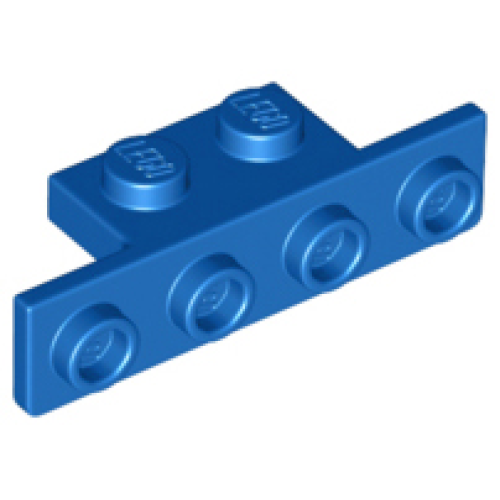 Деталь LEGO 28802 Bracket 1 x 2 - 1 x 4 with Rounded Corners at the Bottom - Blue