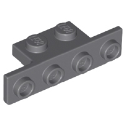 Bracket 1 x 2 - 1 x 4 with Rounded Corners at the Bottom - Dark Bluish Gray