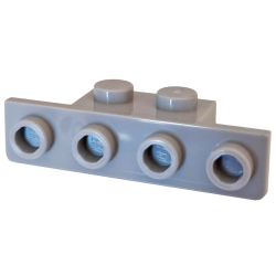 Bracket 1 x 2 - 1 x 4 with Rounded Corners at the Bottom - Light Bluish Gray