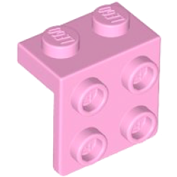 Bracket 1 x 2 - 2 x 2 - Bright Pink