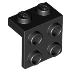 Bracket 1 x 2 - 2 x 2 - Black