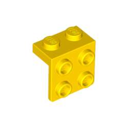 Bracket 1 x 2 - 2 x 2 - Yellow