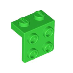 Bracket 1 x 2 - 2 x 2 - Bright Green