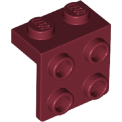 Bracket 1 x 2 - 2 x 2 - Dark Red