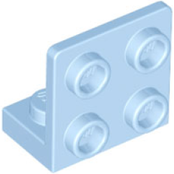 Bracket 1 x 2 - 2 x 2 Inverted - Bright Light Blue
