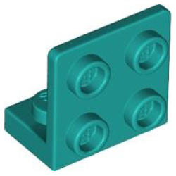 Bracket 1 x 2 - 2 x 2 Inverted - Dark Turquoise
