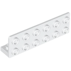 Bracket 1 x 6 - 2 x 6 Inverted with 1 x 4 Cutout - White