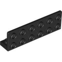 Bracket 1 x 6 - 2 x 6 Inverted with 1 x 4 Cutout - Black