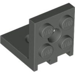 Bracket 2 x 2 - 2 x 2 with 2 Holes - Dark Gray
