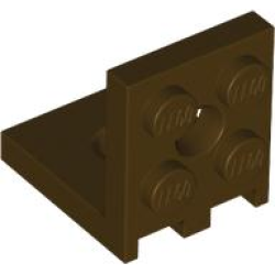 Bracket 2 x 2 - 2 x 2 with 2 Holes - Dark Brown