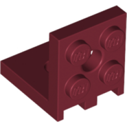 Bracket 2 x 2 - 2 x 2 with 2 Holes - Dark Red