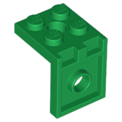 Bracket 2 x 2 - 2 x 2 with 2 Holes - Green