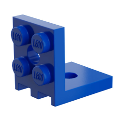 Bracket 2 x 2 - 2 x 2 with 2 Holes - Blue