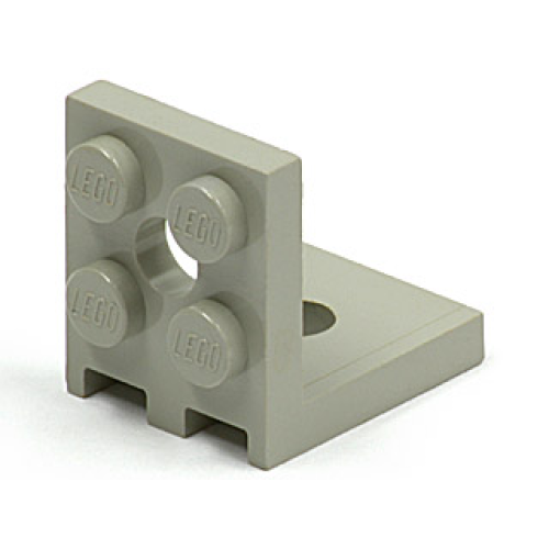 Деталь LEGO 3956 Bracket 2 x 2 - 2 x 2 with 2 Holes - Light Gray