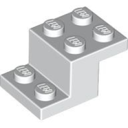 Bracket 3 x 2 x 1 1/3 with Bottom Stud Holder - White