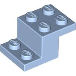 Bracket 3 x 2 x 1 1/3 with Bottom Stud Holder - Bright Light Blue
