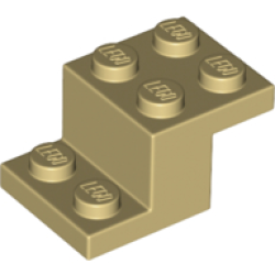 Bracket 3 x 2 x 1 1/3 with Bottom Stud Holder - Tan