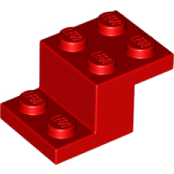 Bracket 3 x 2 x 1 1/3 with Bottom Stud Holder - Red