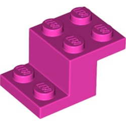 Bracket 3 x 2 x 1 1/3 with Bottom Tube - Dark Pink