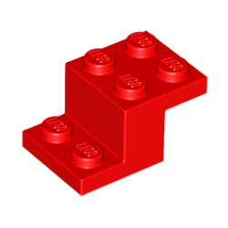 Bracket 3 x 2 x 1 1/3 with Bottom Tube - Red