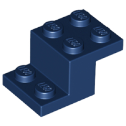 Bracket 3 x 2 x 1 1/3 with Bottom Tube - Dark Blue