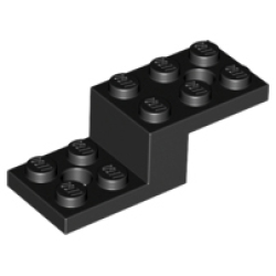 Bracket 5 x 2 x 1 1/3 with 2 Holes and Bottom Tube - Black